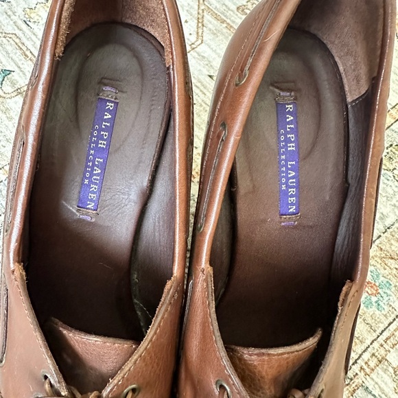 Ralph Lauren Purple Label Brown Mules with Gold Studs - Picture 5 of 9